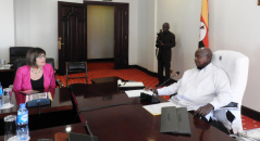22 February 2019 National Assembly Speaker Maja Gojkovic and Ugandan President Yoweri Museveni